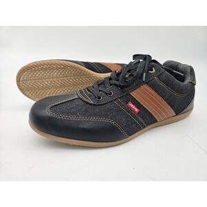 Levi Mens Size 13 Black Denim Tan Casual Sneaker 51809341A